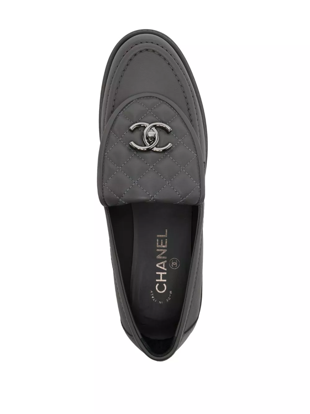 Cheap CHANEL CC Turn-lock diamond-quilted loafers Women 0114