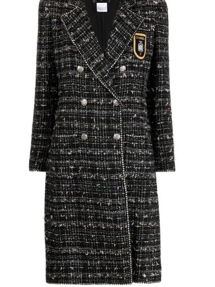 Cheap 2005 CHANEL Women crest-applique coat tweed 0304