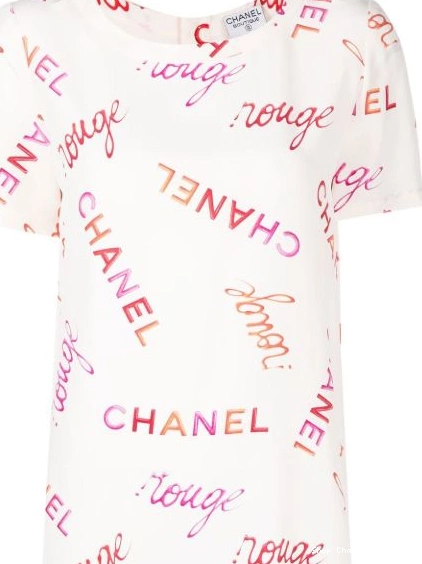 Affordable logo-print silk 1996 Women T-shirt CHANEL 0307