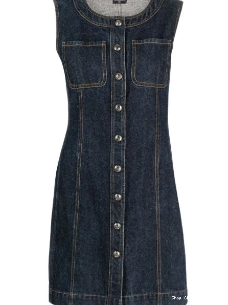 Affordable sleeveless Women denim dress CHANEL 1990-2000s 0311