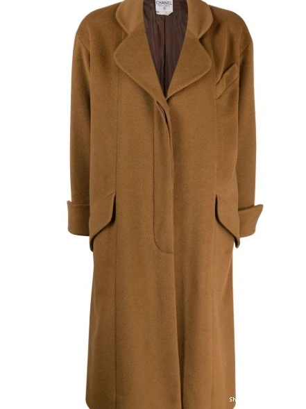 Cheap Women CHANEL single-breasted 1990 wool coat 0308