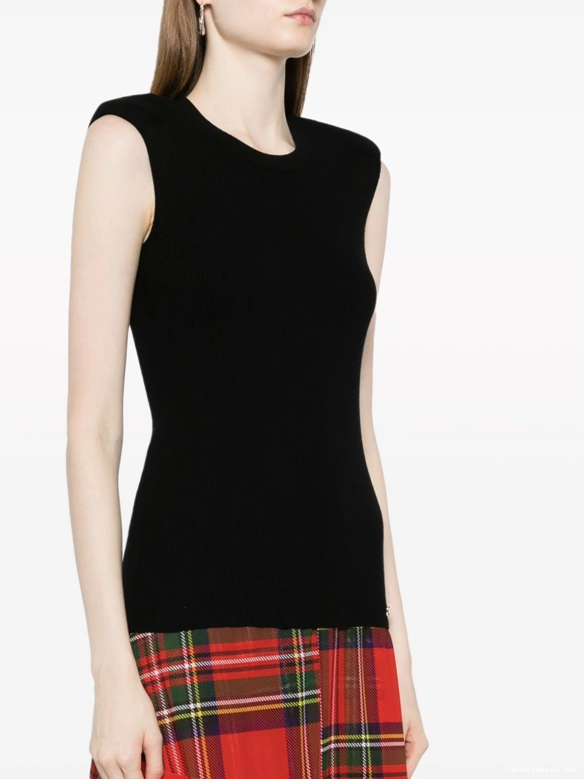 Affordable 2009 CHANEL Women top tank ribbed-knit 0308