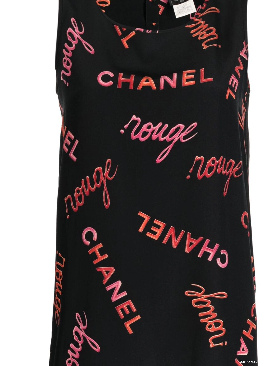 Cheap silk CHANEL 1996 tank top Women logo-print 0306