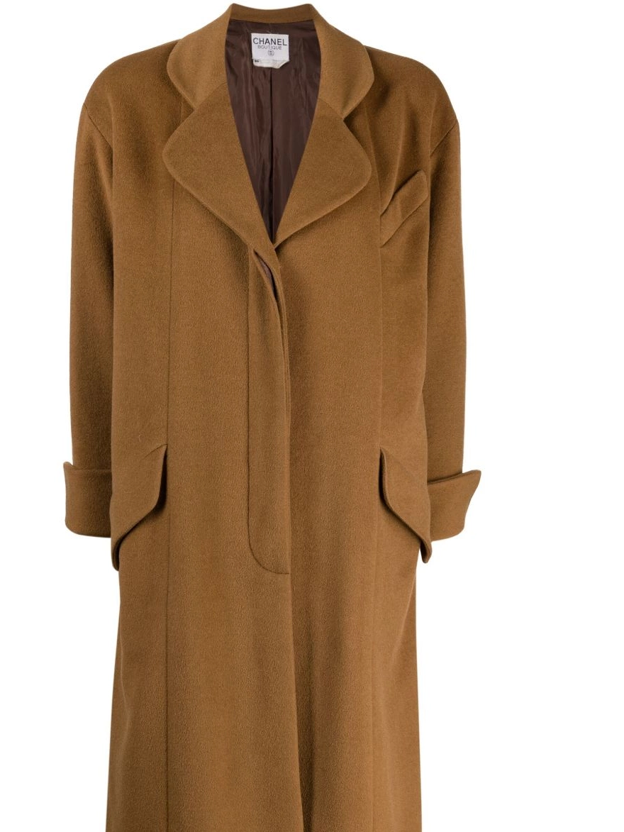 Cheap Women CHANEL single-breasted 1990 wool coat 0308