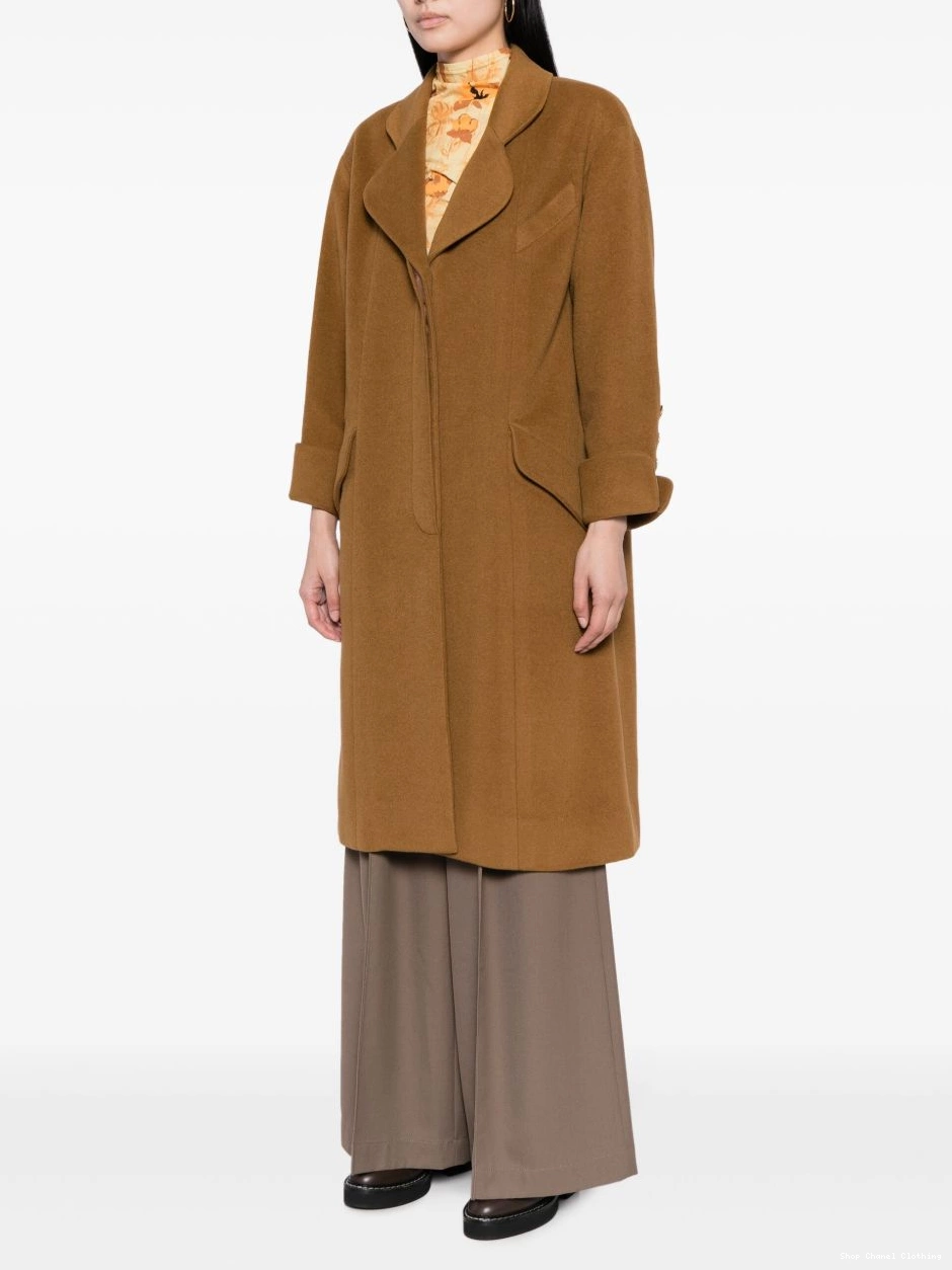 Cheap Women CHANEL single-breasted 1990 wool coat 0308