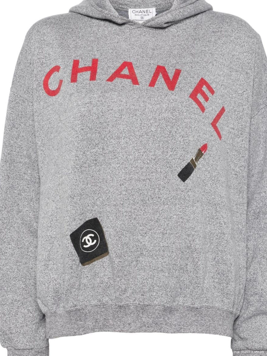 Affordable hoodie logo-print knit Women 1990-2000s CHANEL 0306