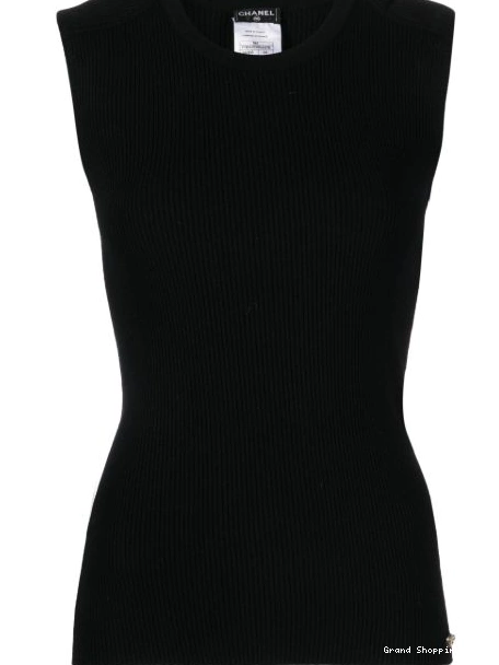 Affordable 2009 CHANEL Women top tank ribbed-knit 0308