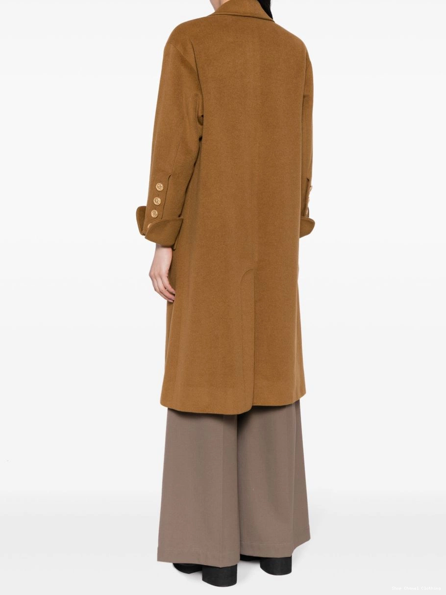 Cheap Women CHANEL single-breasted 1990 wool coat 0308