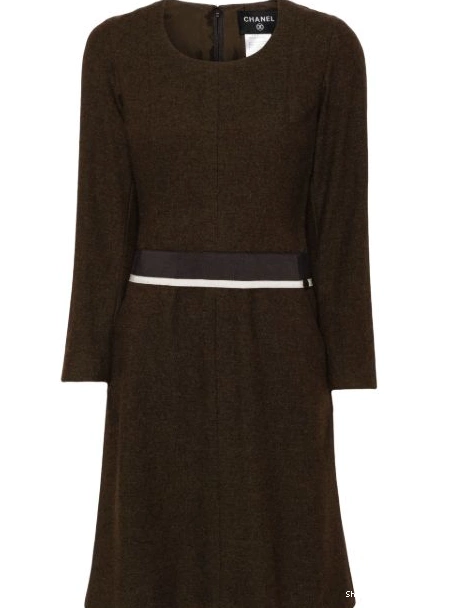 Affordable panelled belt CHANEL dress Women 1999 long-sleeved 0303